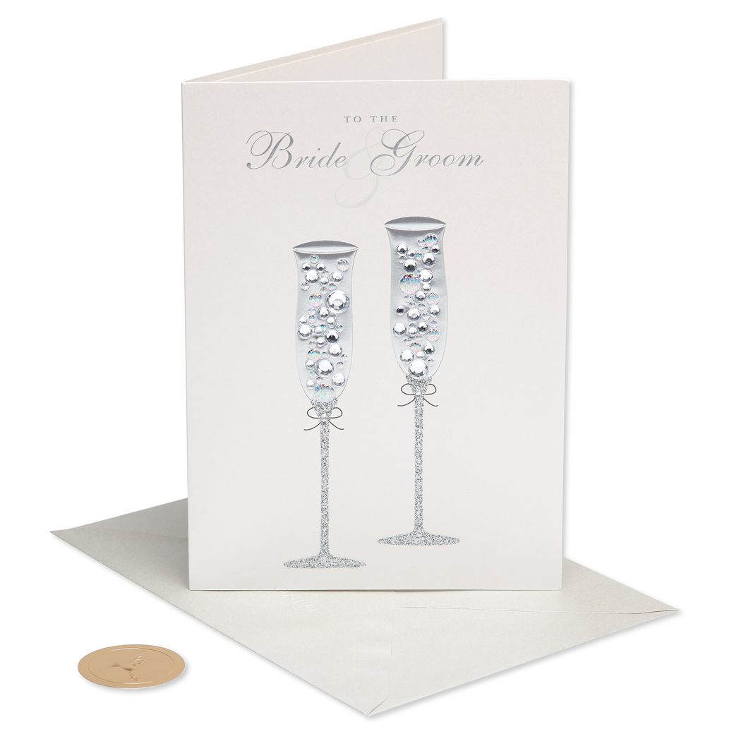 Champagne Flutes Wedding Greeting Card Papyrus