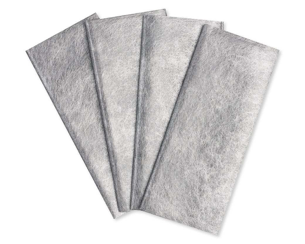 Metallic Silver Tissue Paper, 4 Sheets Image 1