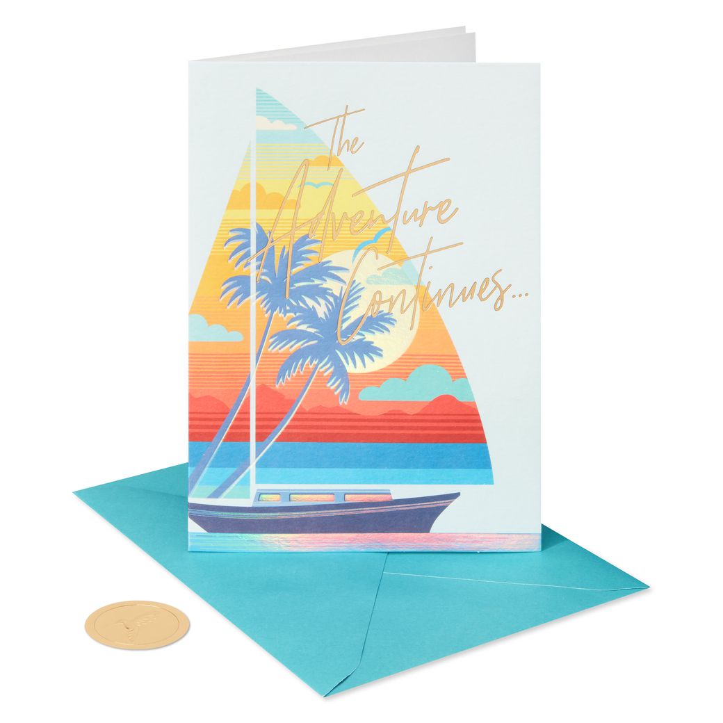 The Adventure Continues Anniversary Greeting Card