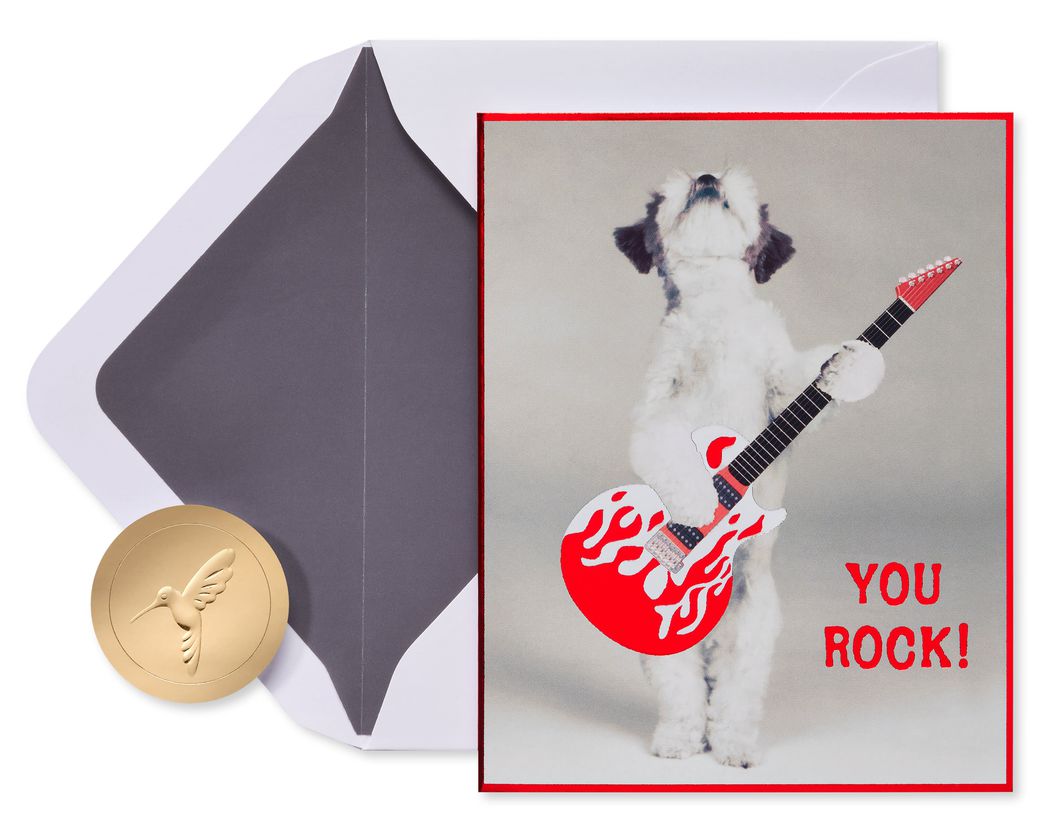Dog with Guitar Blank Note Cards with Envelopes, 12-Count Image 1