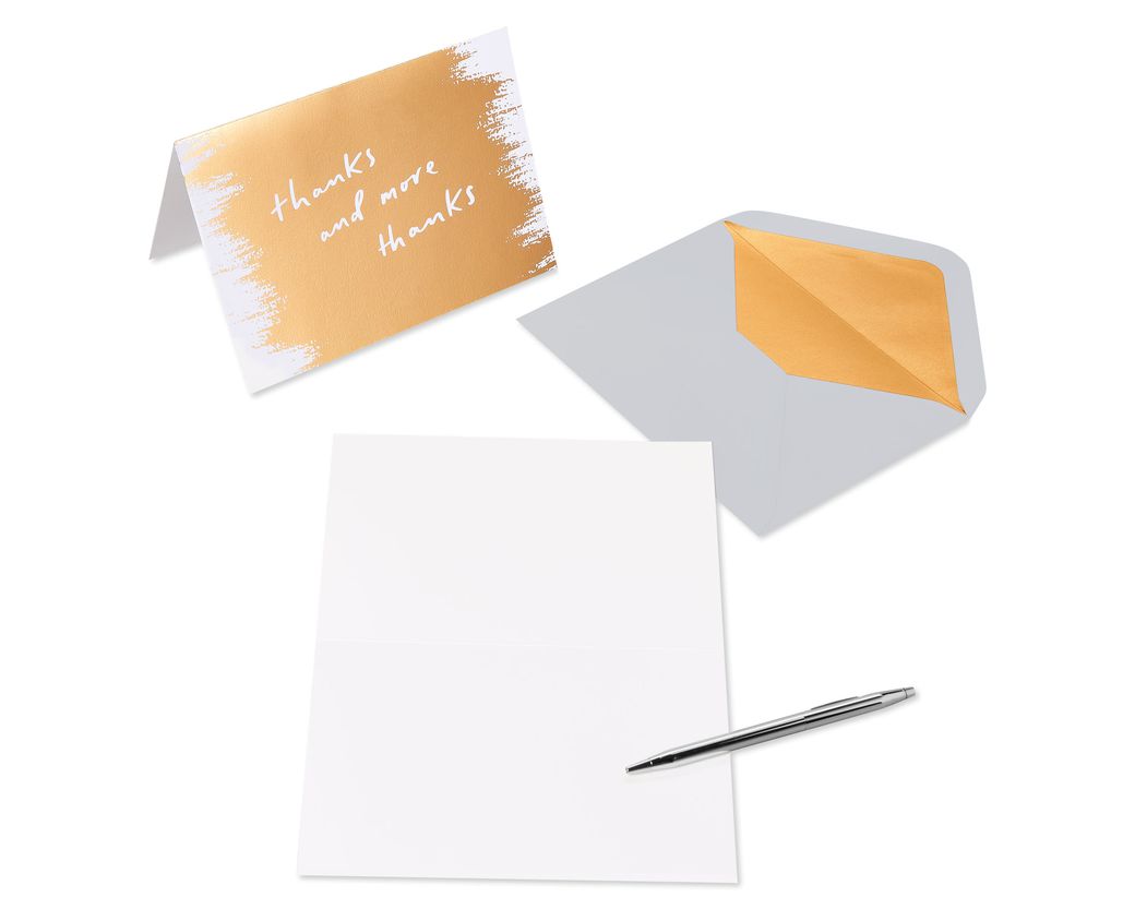 Gold, Black and Cream Blank Note Cards with Envelopes, 16-Count Image 6