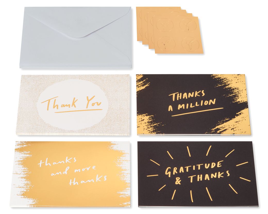 Gold, Black and Cream Blank Note Cards with Envelopes, 16-Count Image 2