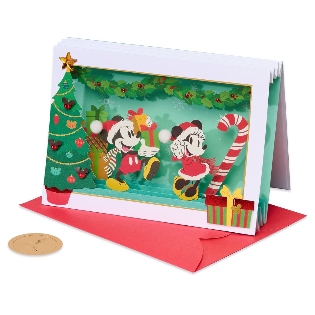 Very Merry Christmas Mickey and Minnie Disney Christmas Greeting Card