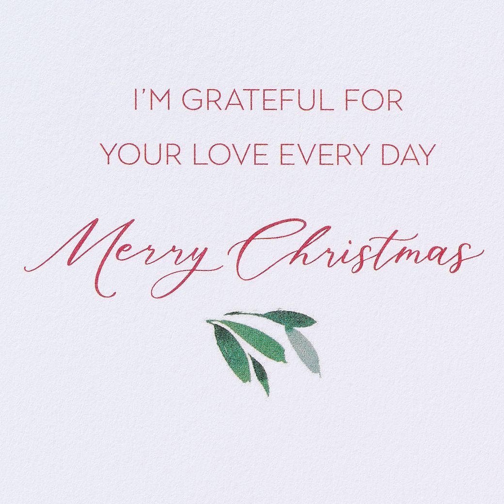 Grateful For Your Love Romantic Christmas Greeting Card