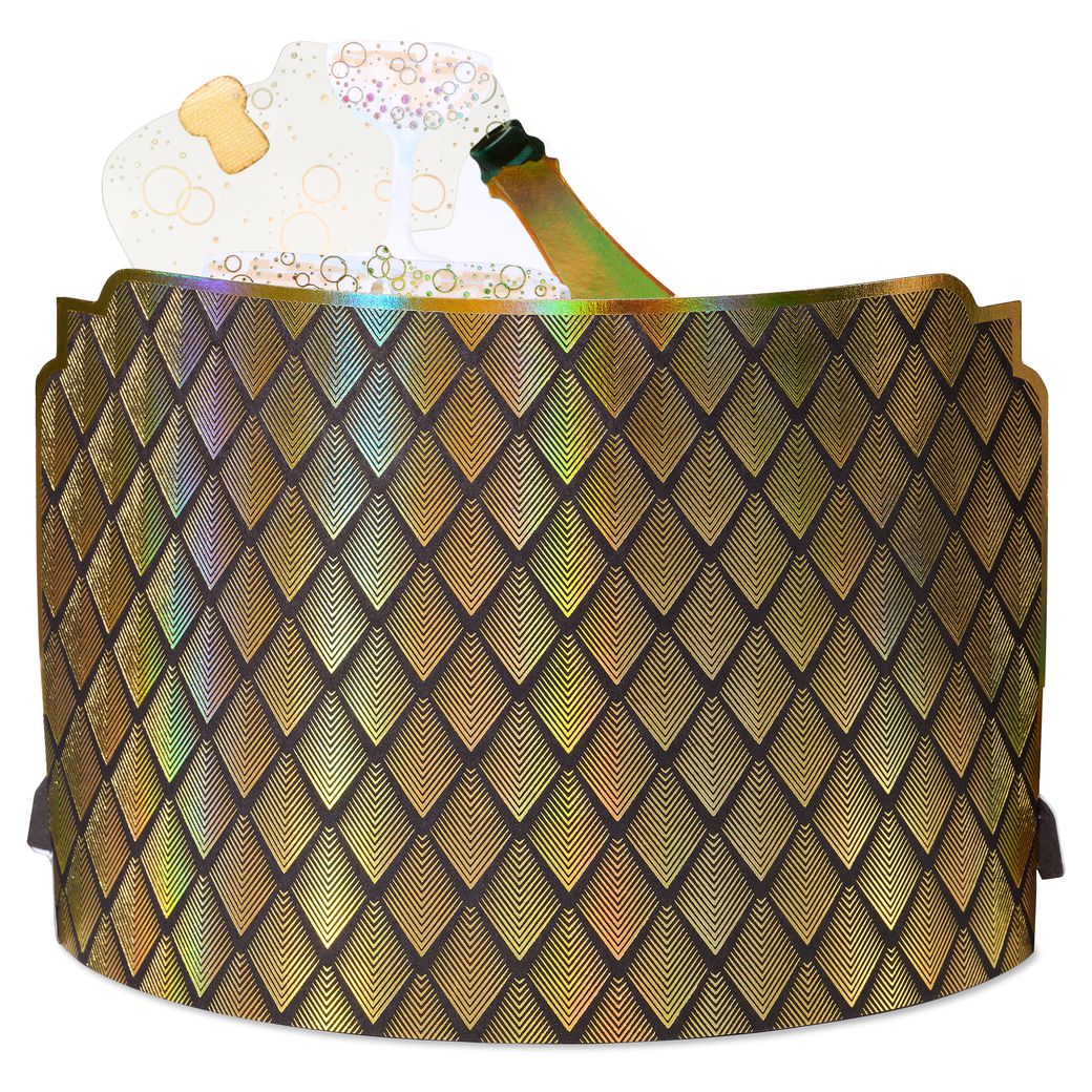 Champagne Toast Blank Pop-Up Greeting Card