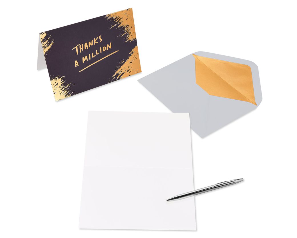 Gold, Black and Cream Blank Note Cards with Envelopes, 16-Count Image 4