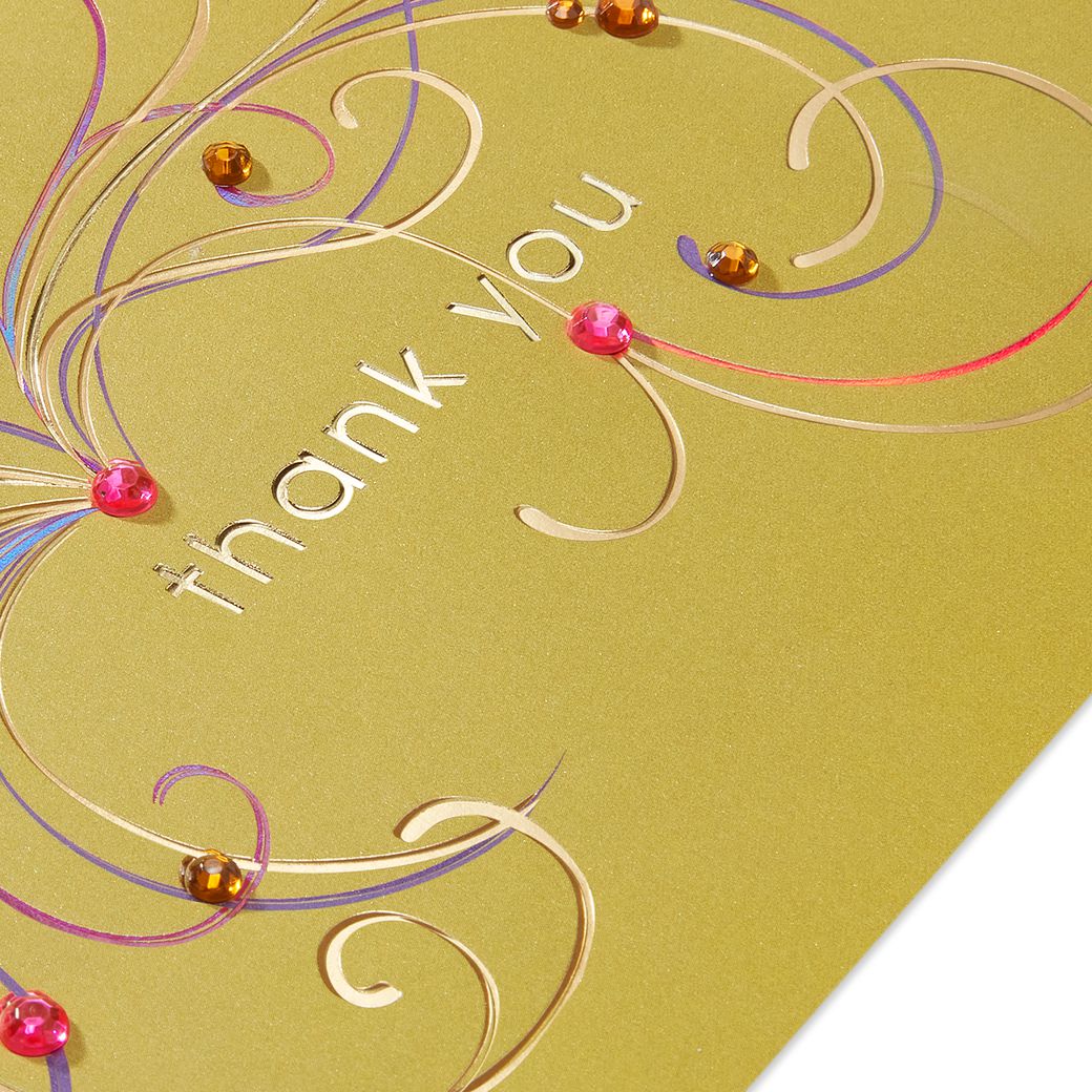 Flourishing Gems Blank Thank You Greeting Card