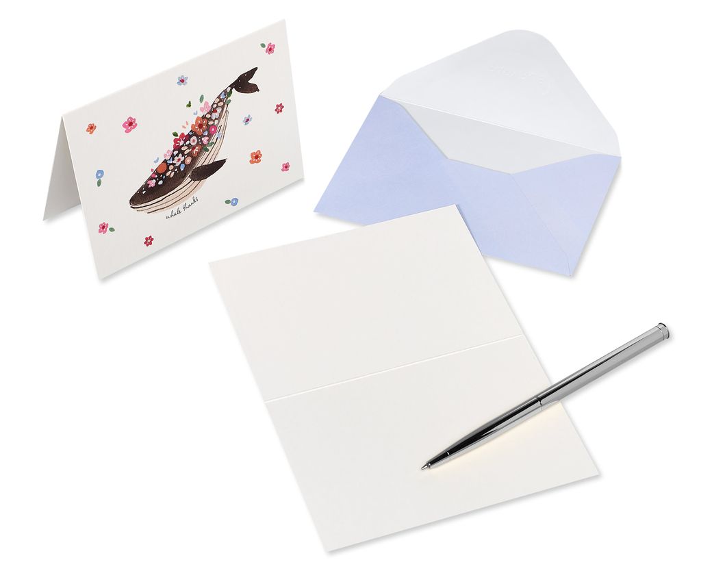 Whale Thanks Thank You Note Cards with Envelopes, 14-Count Image 3