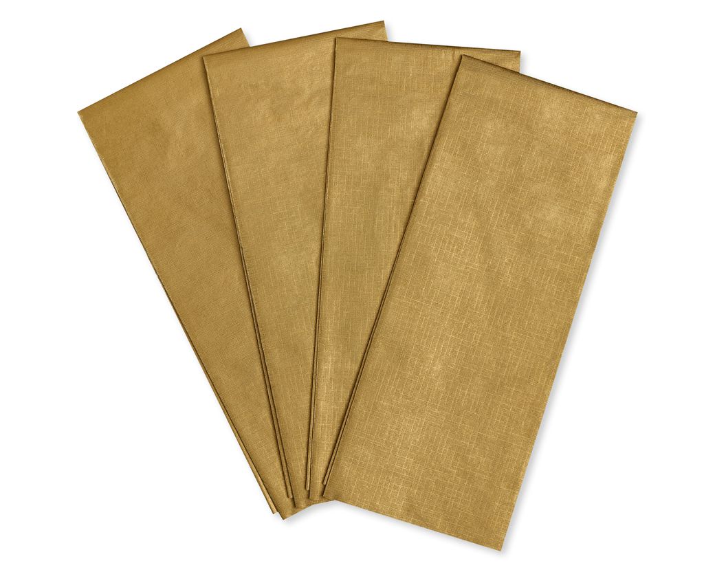 Gold Holiday Tissue Paper for Gifts, 4-Sheets Image 1