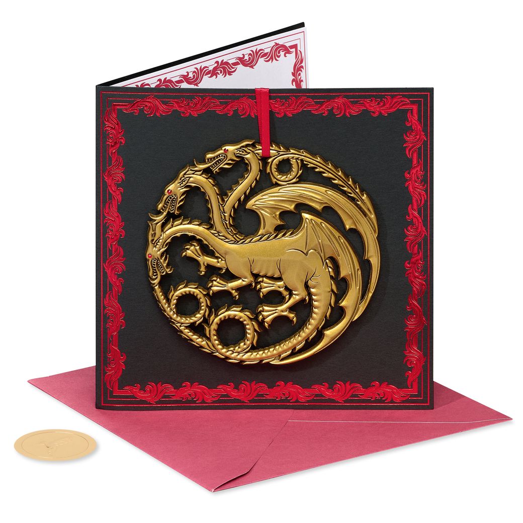 Targaryen Sigil Game of Thrones Blank Birthday Greeting Card