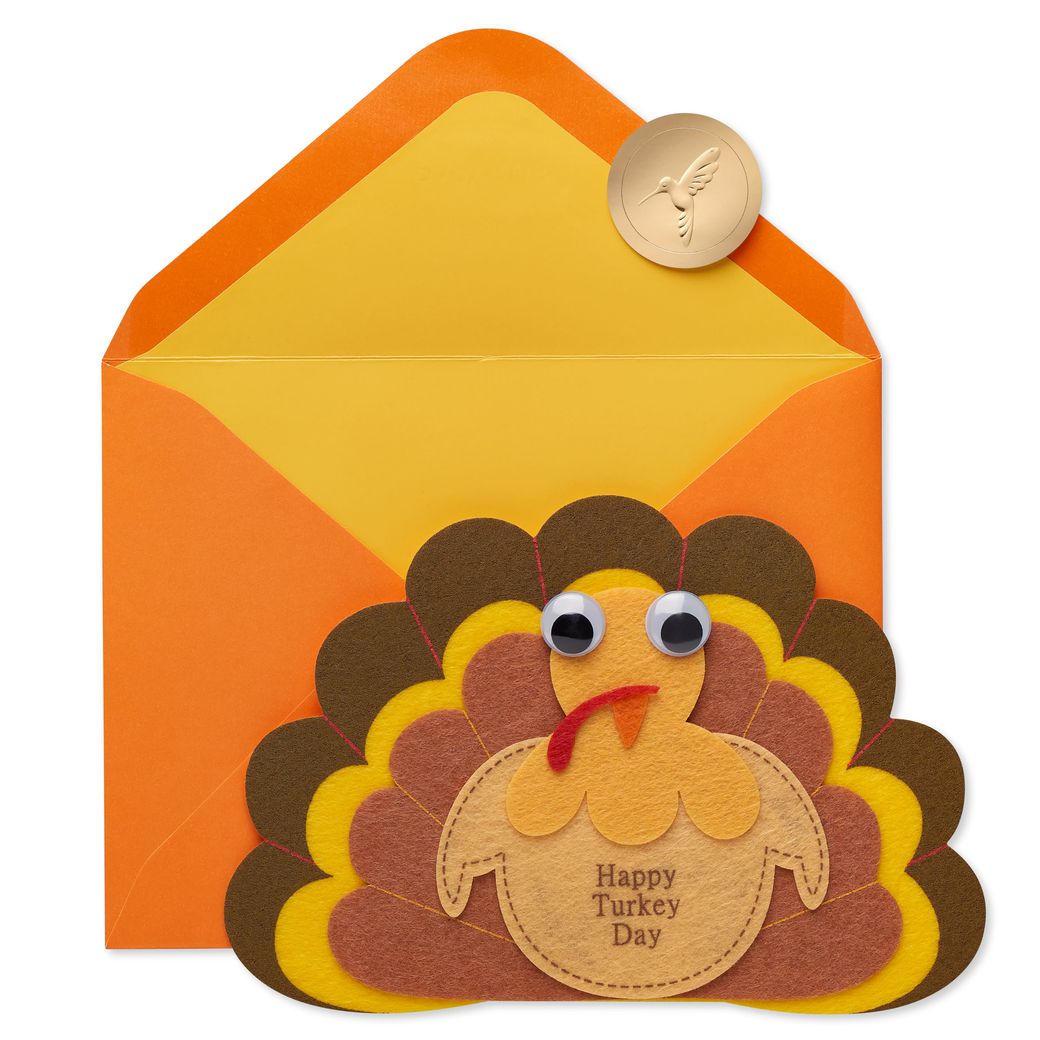Let the Gobbling Begin Thanksgiving Greeting Card for Kids Image 1