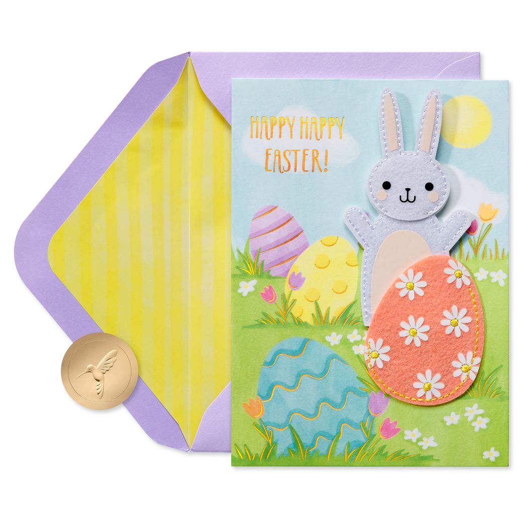 Special Easter Delivery Easter Greeting Card with Bunny Finger Puppet Image 1