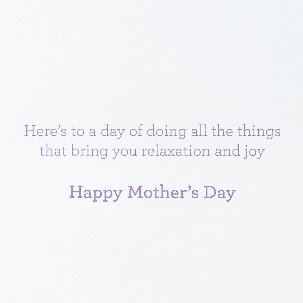 Relaxation and Joy Mothers Day Greeting Card Image 3