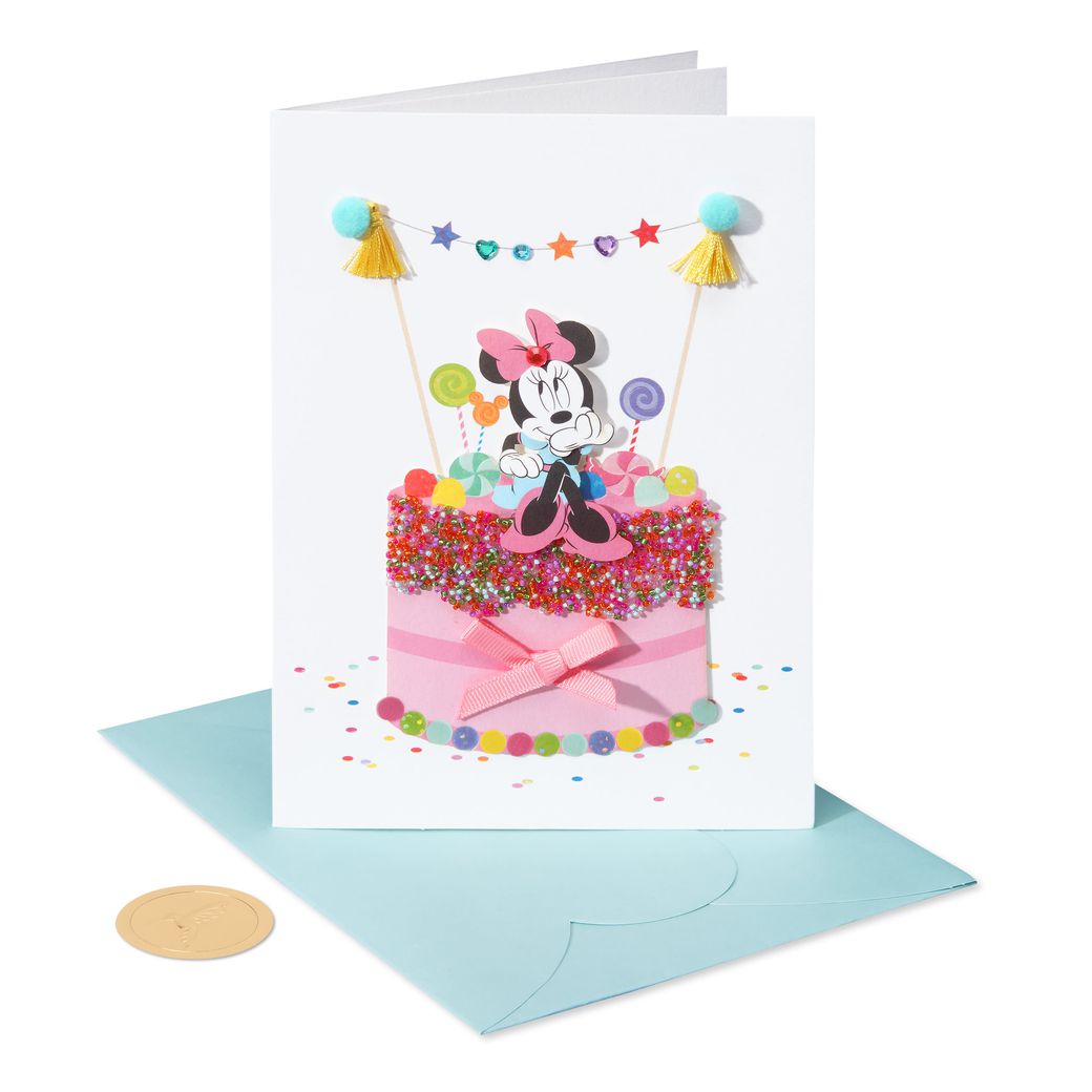 Happy Wishes Minnie Mouse Birthday Greeting Card