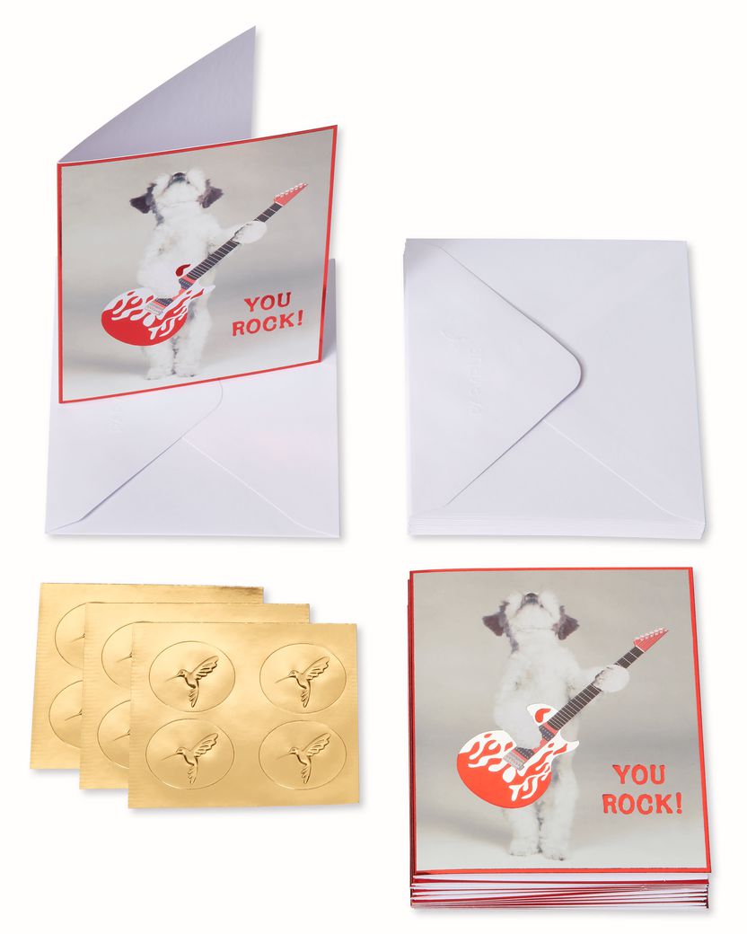Dog with Guitar Blank Note Cards with Envelopes, 12-Count Image 2