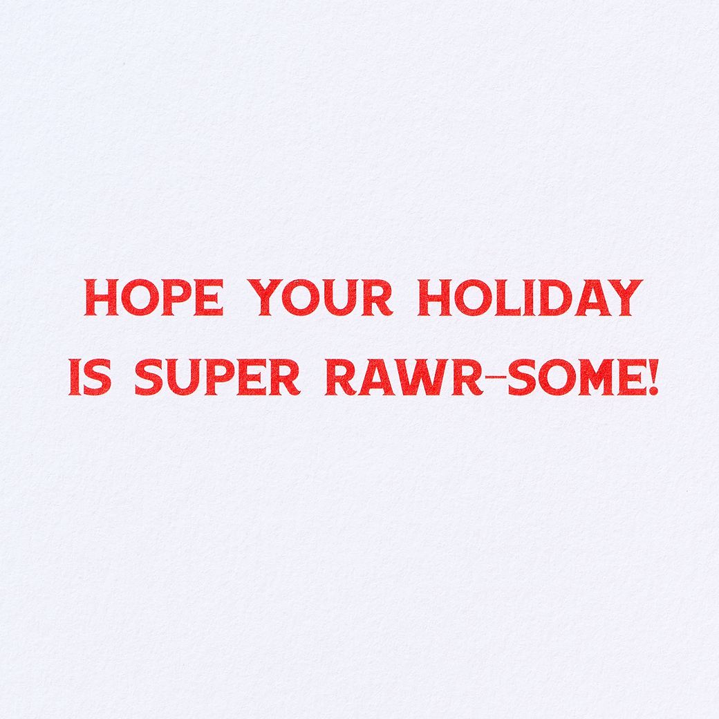 Super Rawr-some Dinosaur Christmas Greeting Card for Kids