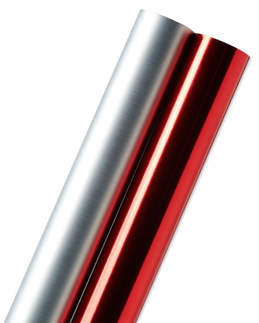 Red And Silver Holiday Wrapping Paper Rolls, 2 Rolls - Papyrus