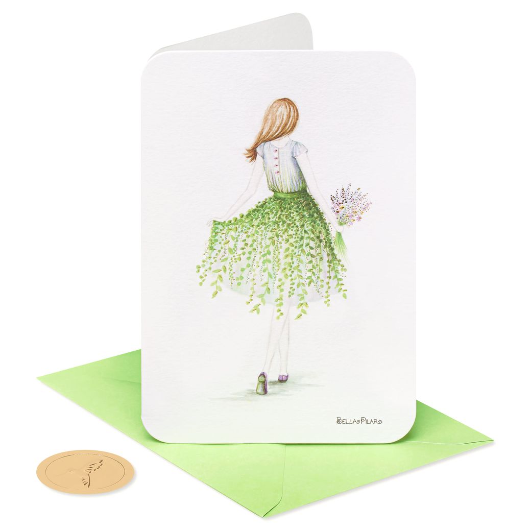 Floral Girl Greeting Cards with Envelopes Image 2