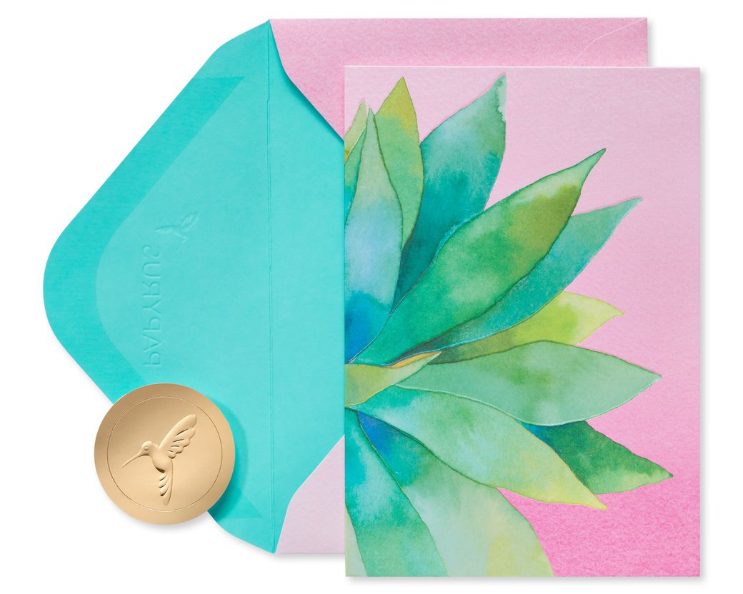 Bold Succulent Blank Note Cards With Envelopes, 14Count Papyrus