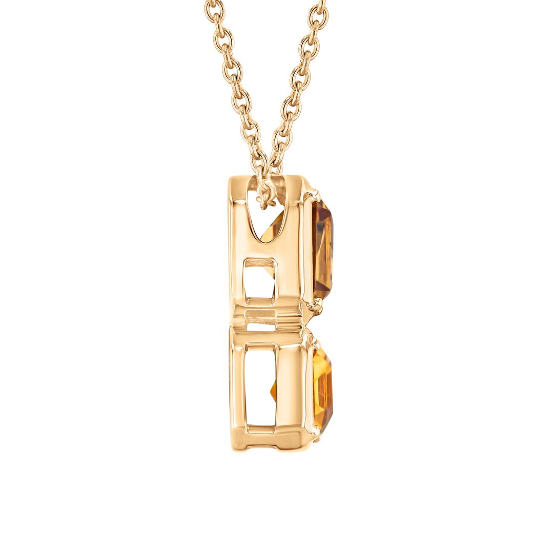 Papyrus Light Citrine and Dark Citrine Yellow Gold Pendant Necklace Image 2