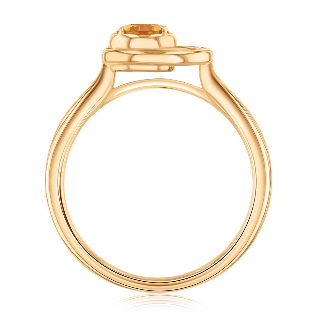 Papyrus Citrine Yellow Gold Teardrop Ring Image 3