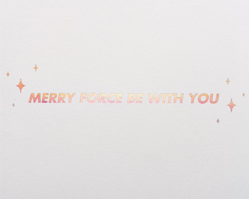 Merry Force Be with You Star Wars Christmas Boxed Cards -Glitter, 8-Count Image 3