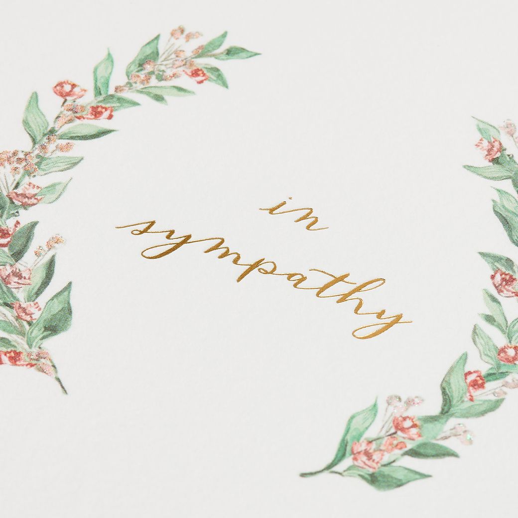 Elegant Greenery Sympathy Greeting CardImage 1