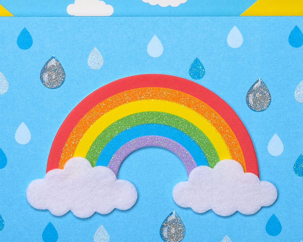Rainbow Handmade Boxed Blank Note Cards with Glitter 8-CountImage 1