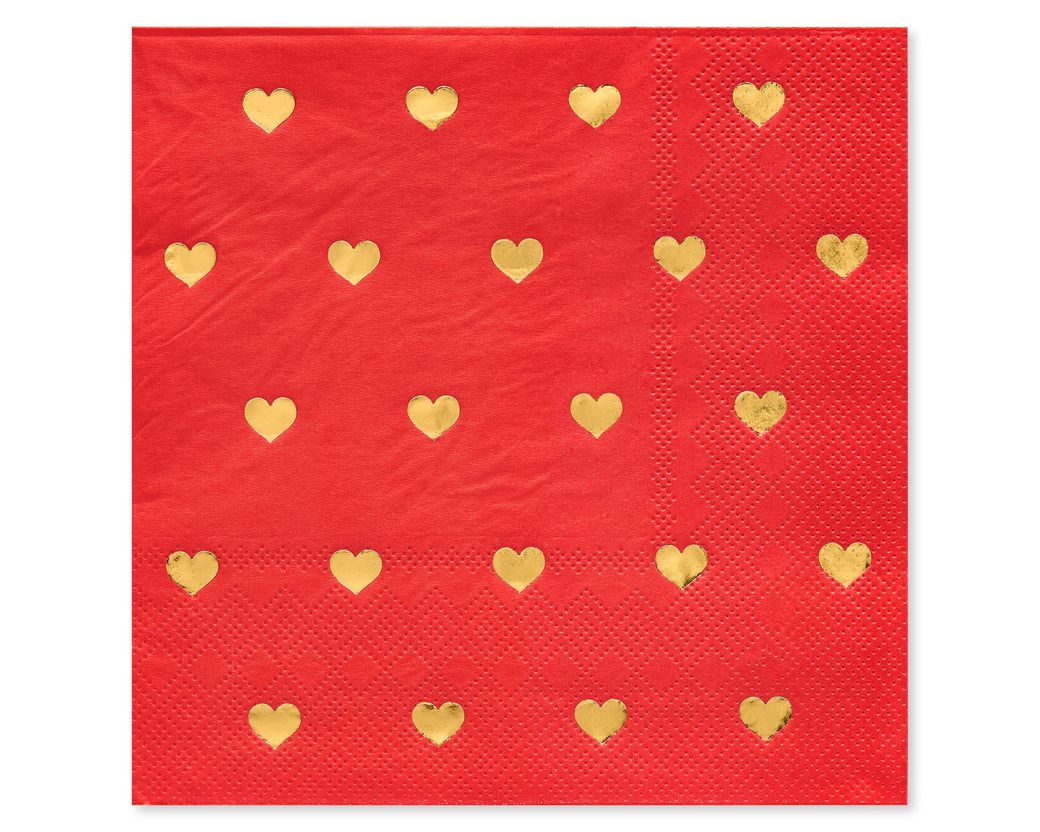 Valentine's Day Heart Lunch Napkins 20-Count
