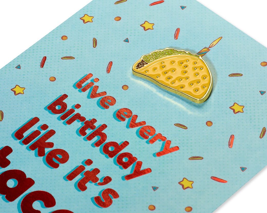 Taco Pin Birthday Greeting CardImage 1