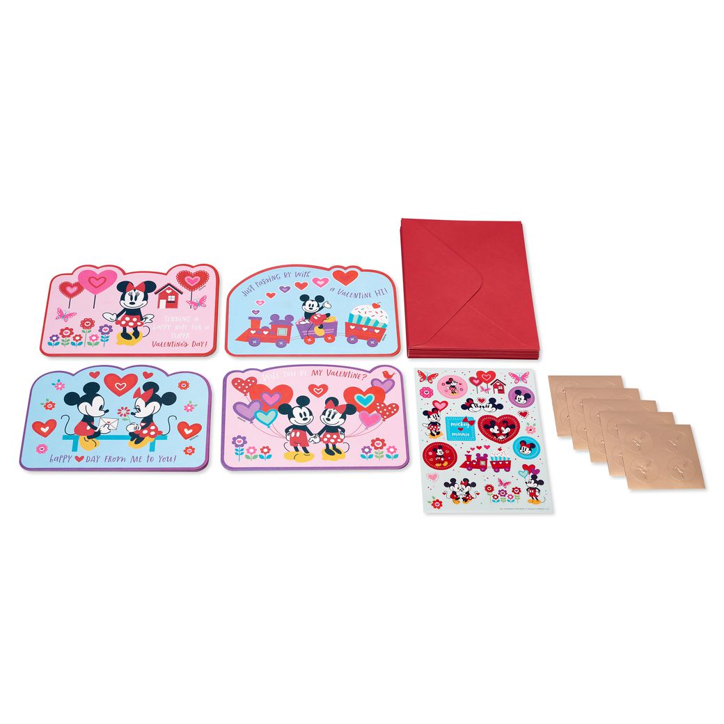 Mickey and Minnie Blank Valentines Day Cards and Stickers, 20-Count Image 3