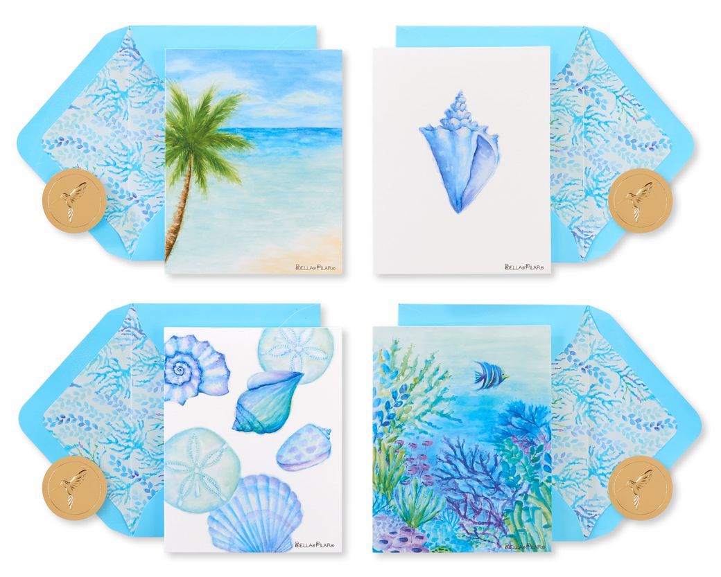 Into The Blue Boxed Blank Note Cards With Envelopes, 20-Count- Designed By  Bella Pilar - Papyrus