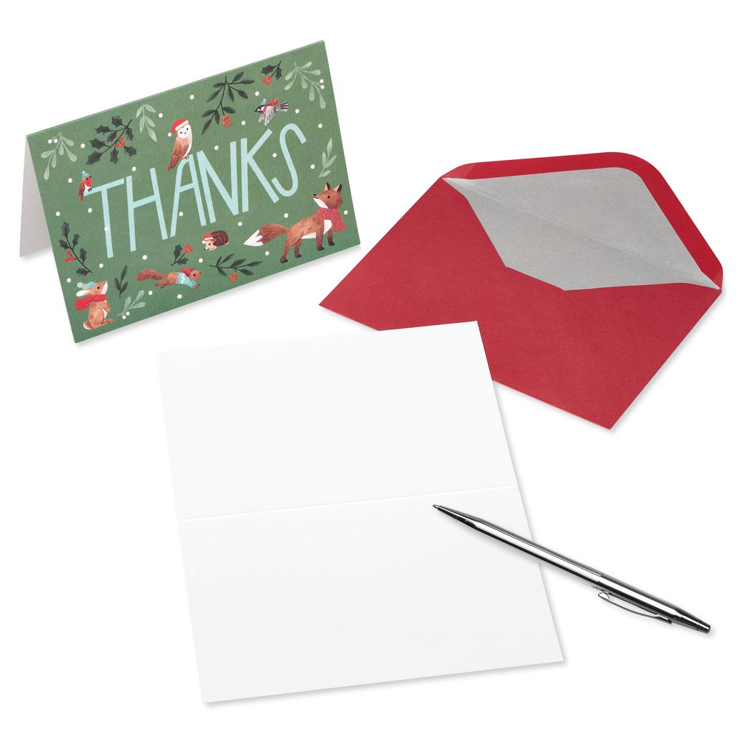 Woodland Thank You Holiday Boxed Cards, 12-Count Image 2