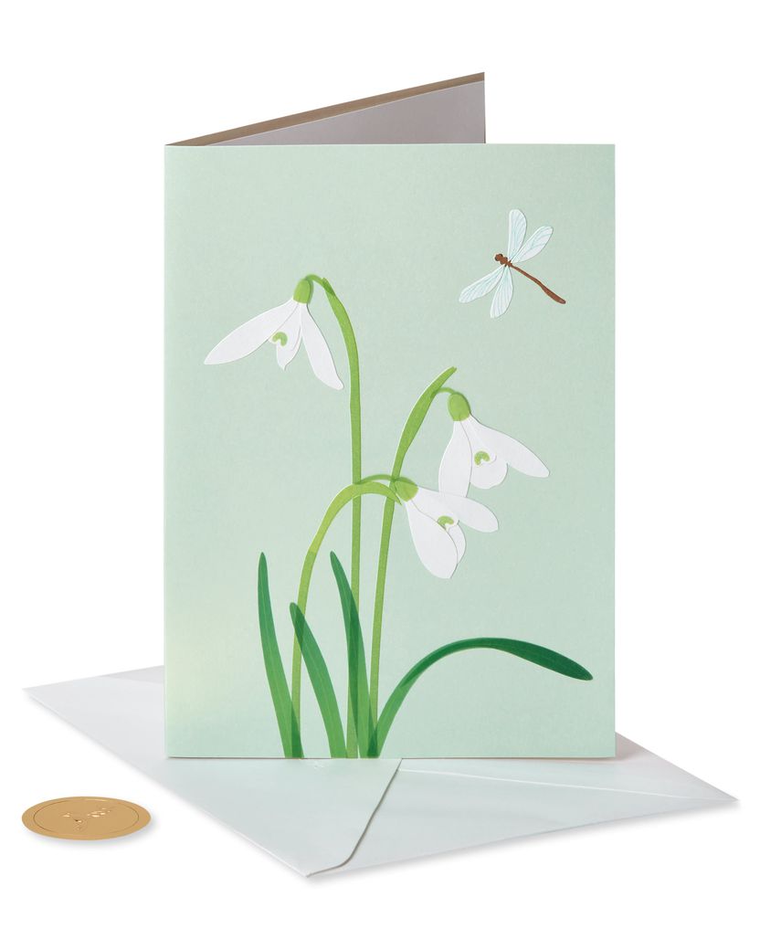 White Crocus Vellum Sympathy Greeting Card Image 4