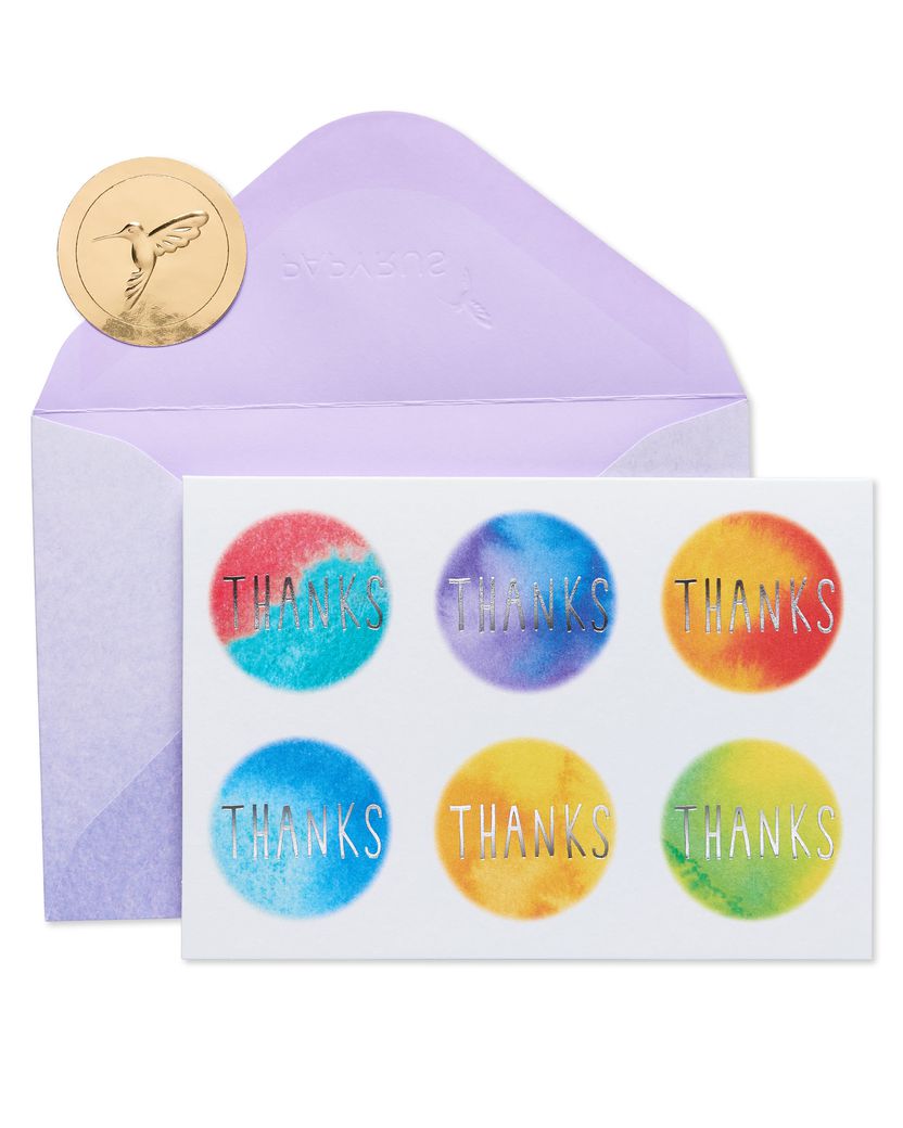  Papyrus Thank You Cards with Envelopes, Colorful