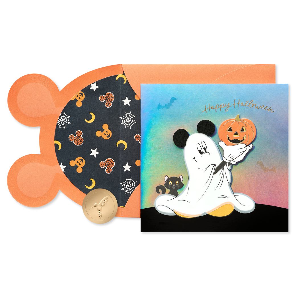 Ghost Mickey Disney Halloween Greeting Card Image 1