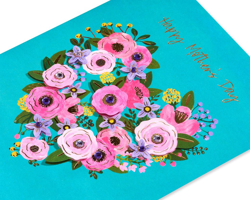 Floral Heart Mother's Day Greeting CardImage 1