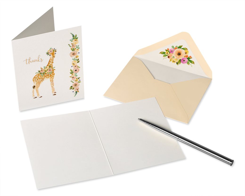 Baby Banner Thank You Boxed Blank Note Cards With Envelopes