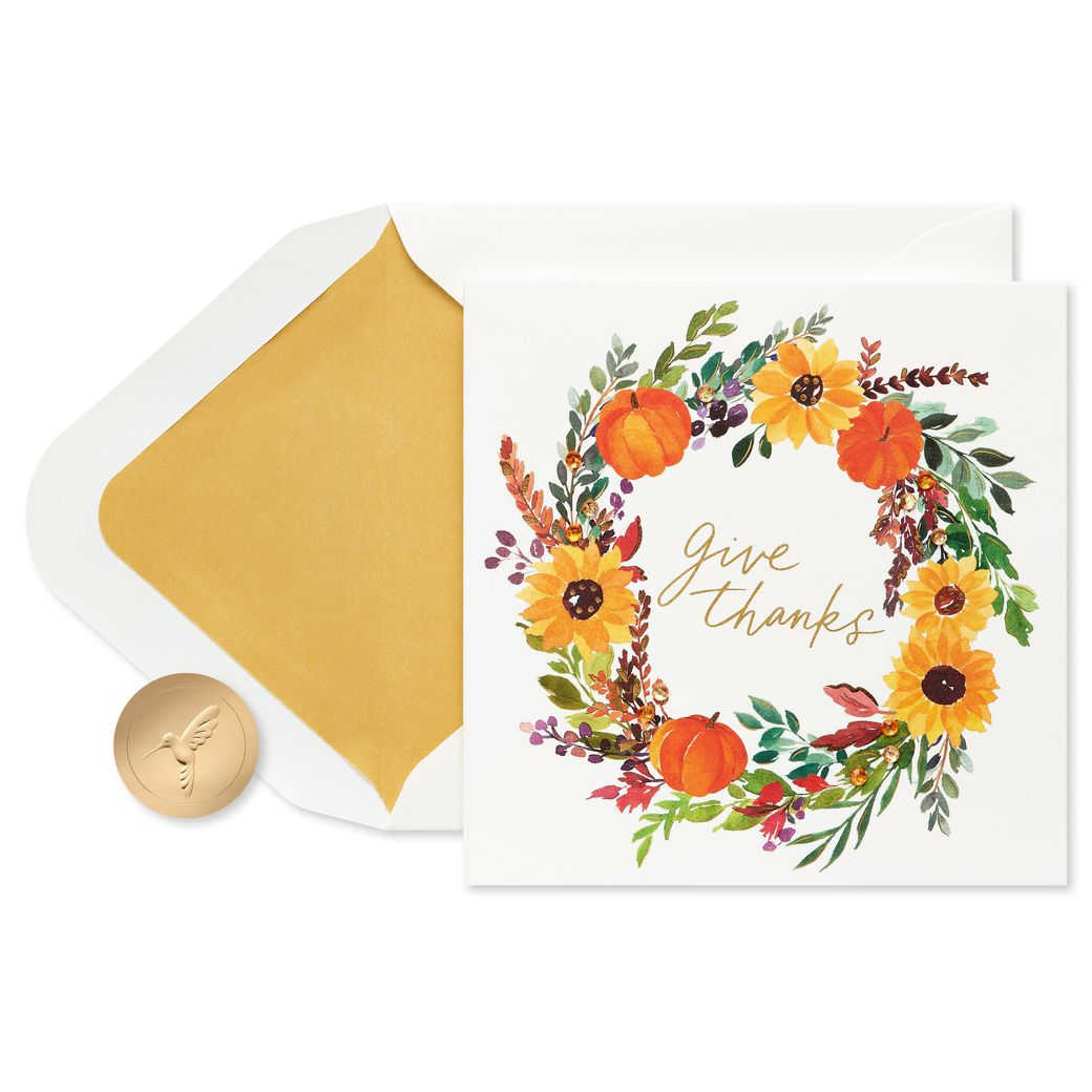 Give Thanks Thanksgiving Greeting Card Image 1