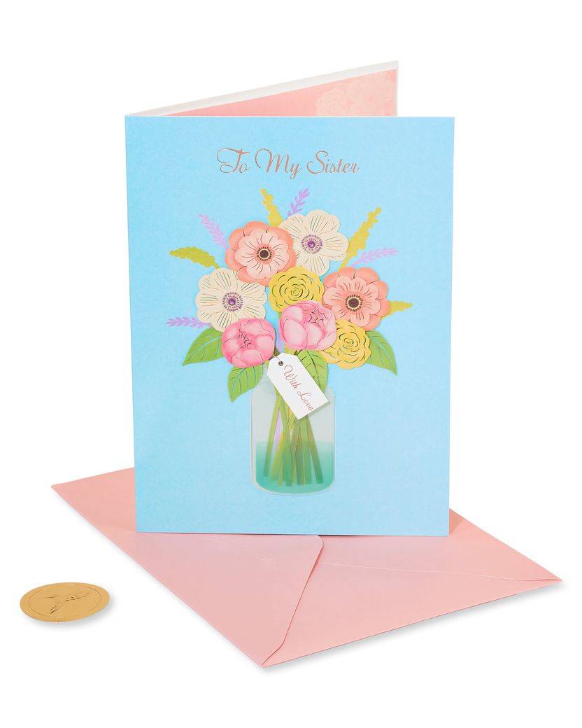 Floral In Vase Birthday Greeting Card - Papyrus