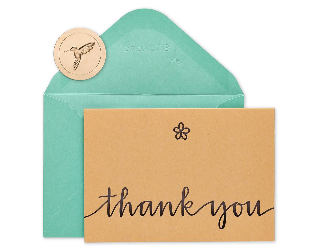  Papyrus Blank Thank You Card (Thank You Feather) : Office  Products