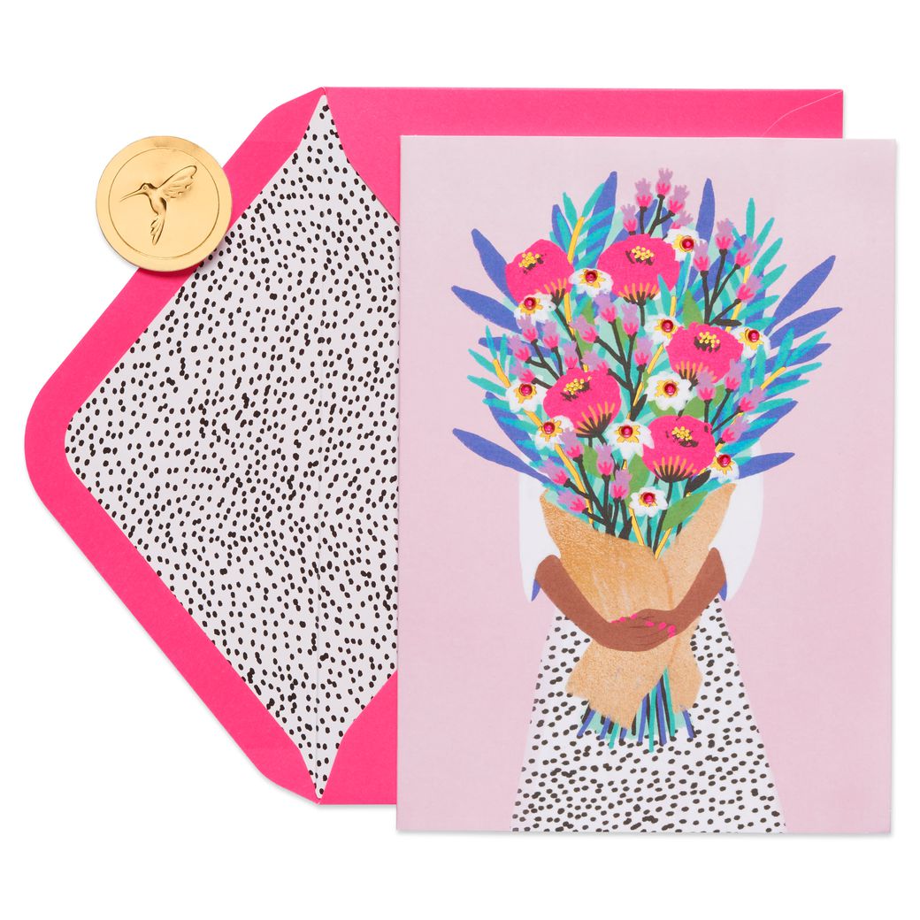 Handmade floral birthday greeting card- Floral birthday greeting card