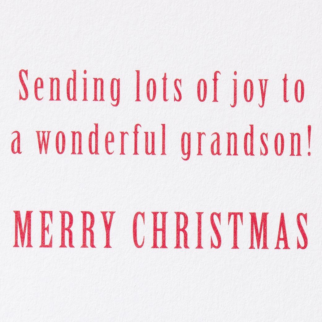 Sending Lots of Joy Christmas Greeting Card for Grandson Image 3