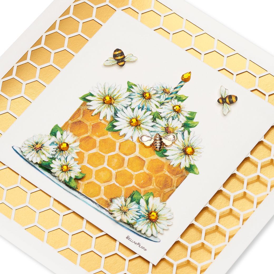 Honeybees Blank Birthday Greeting Card - Designed by Bella Pilar Image 5