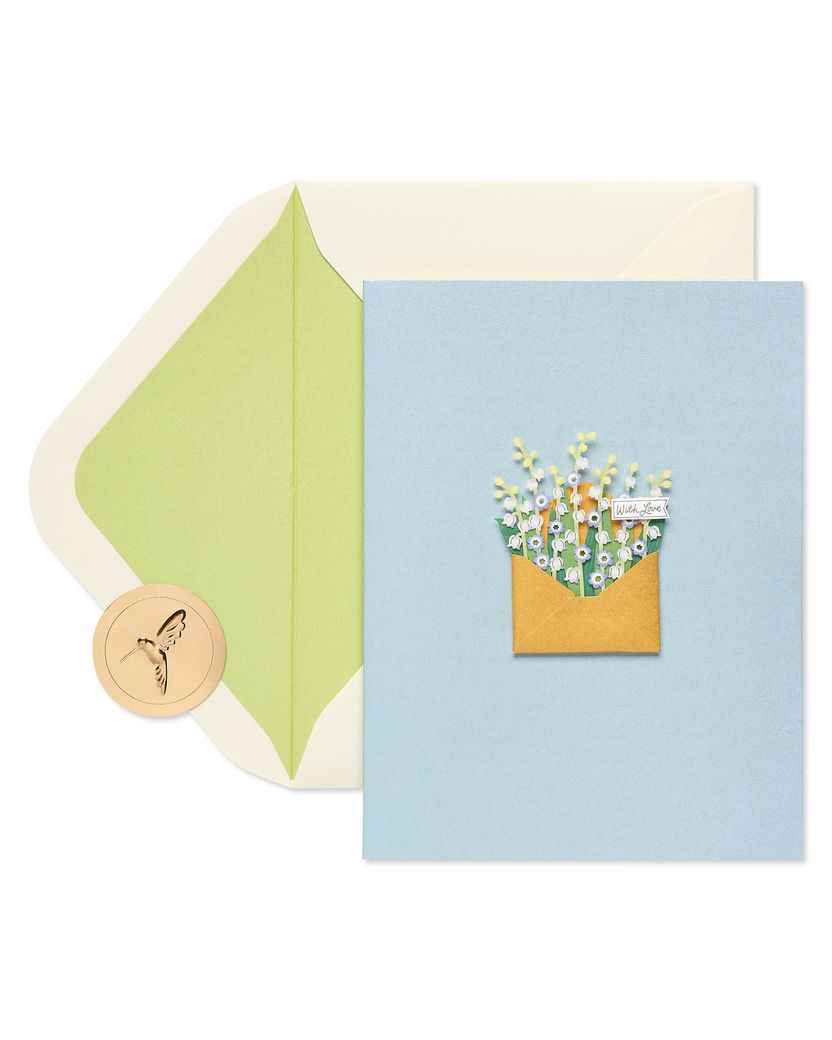 Papyrus Flowers and Bike Handmade Boxed Blank Thank You Cards, 8ct