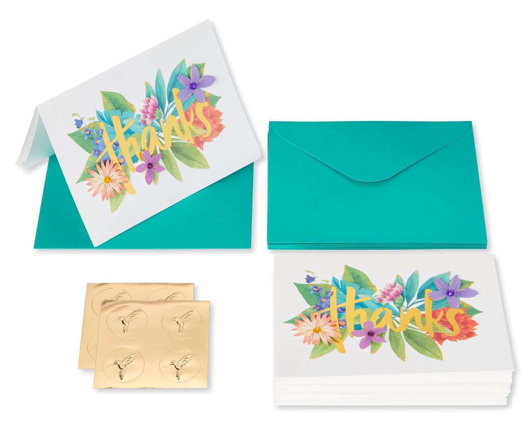 Botanical Floral Boxed Thank You Cards and Envelopes 8-CountImage 1