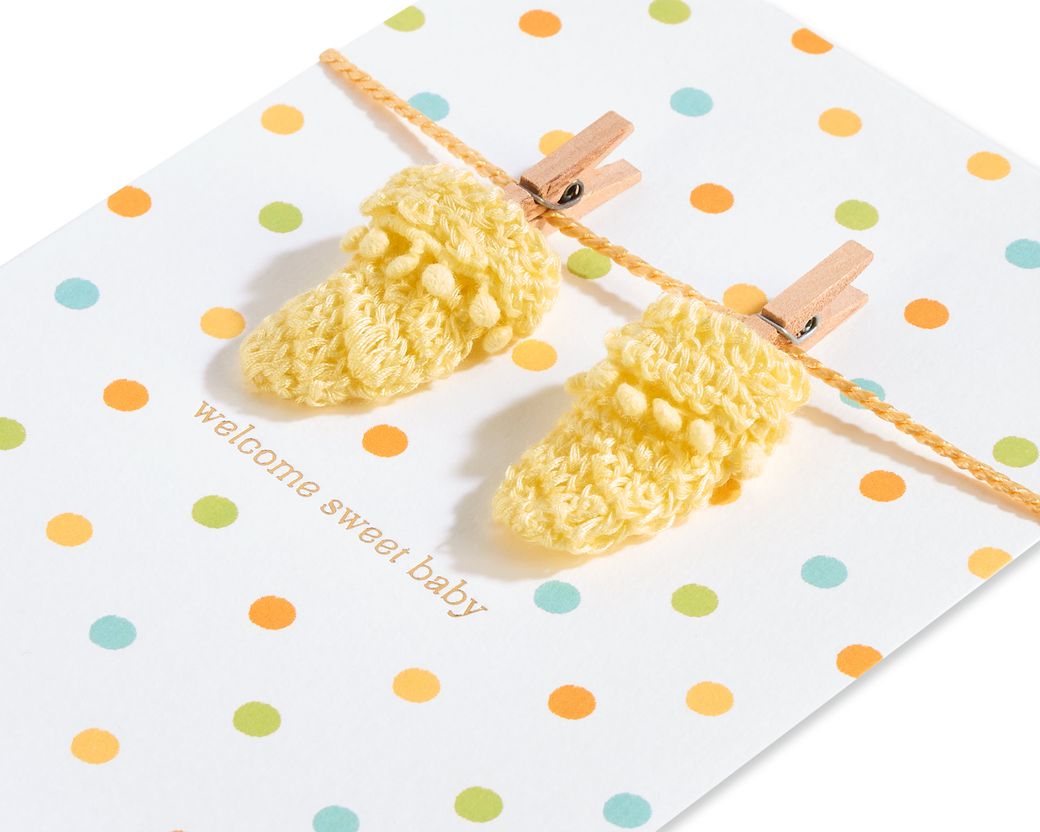 Knit Booties Baby Shower Greeting Card Image 2