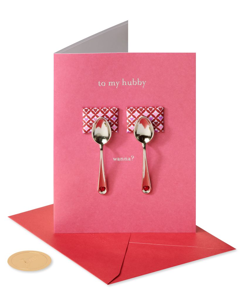 Spoons Funny Valentine’s Day Greeting Card for Husband Image 4