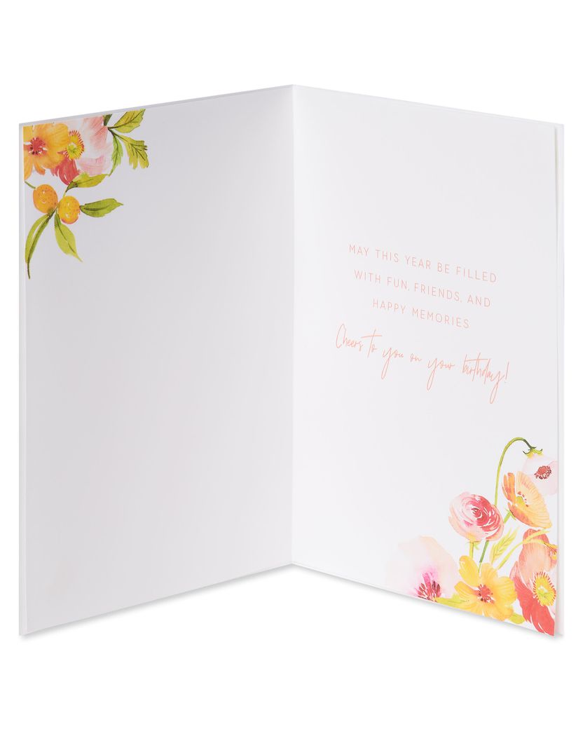 Floral Cocktail Birthday Greeting Card Image 2