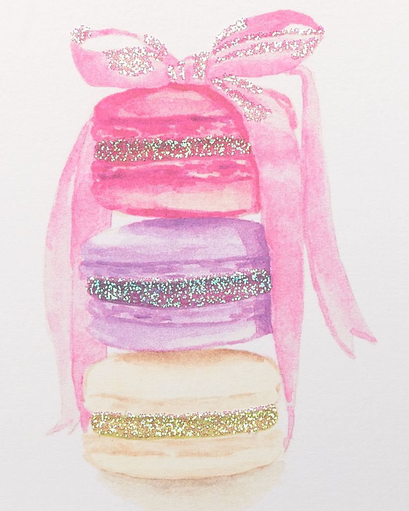 Stack of Macarons Boxed Blank Note Cards with Glitter and Envelopes 14-CountImage 2